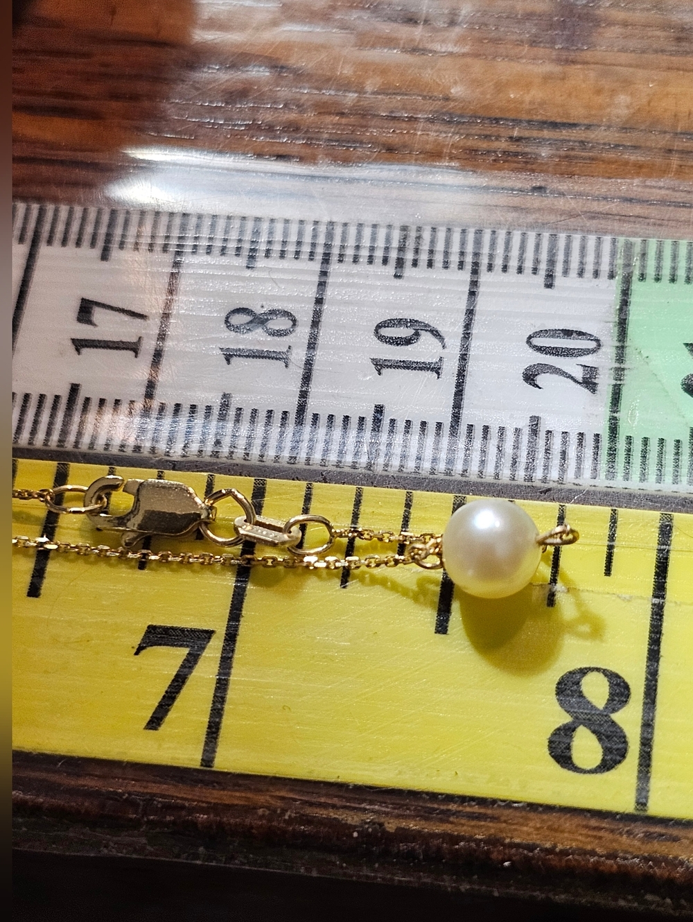 14k Yellow Gold and Pearl Station Necklace - Picture 5 of 7